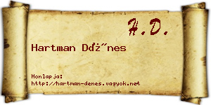 Hartman Dénes névjegykártya