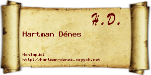 Hartman Dénes névjegykártya